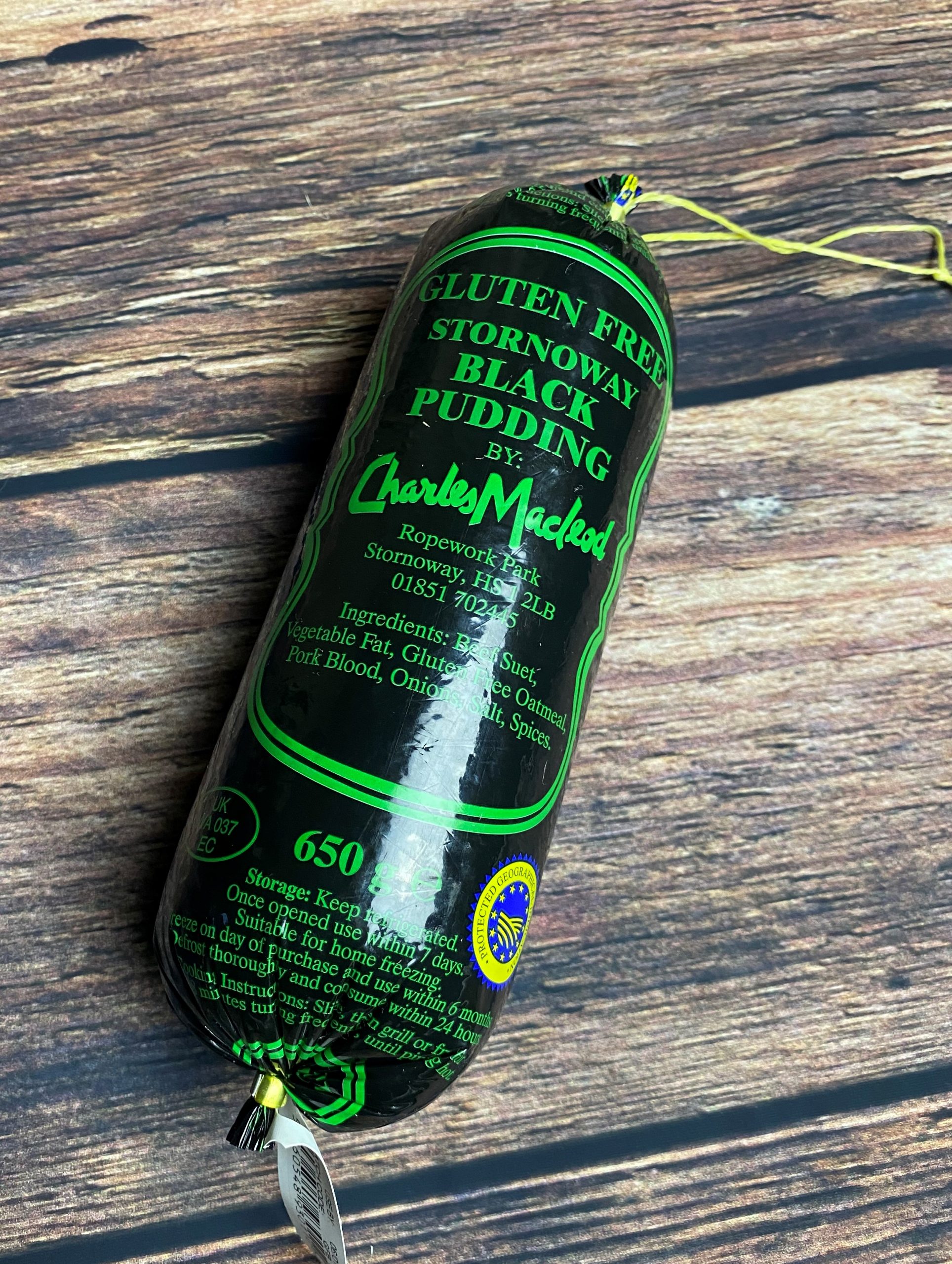 stornoway black pudding charles macleod gluten free 650g