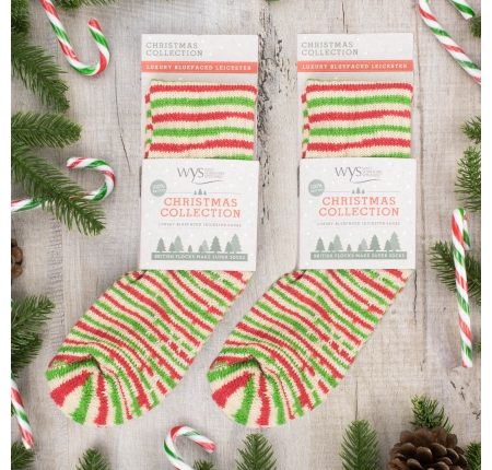 Candy Cane Wool Socks