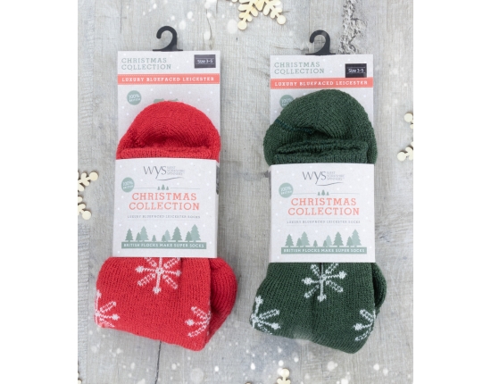 Christmas Wool Snowflake Socks