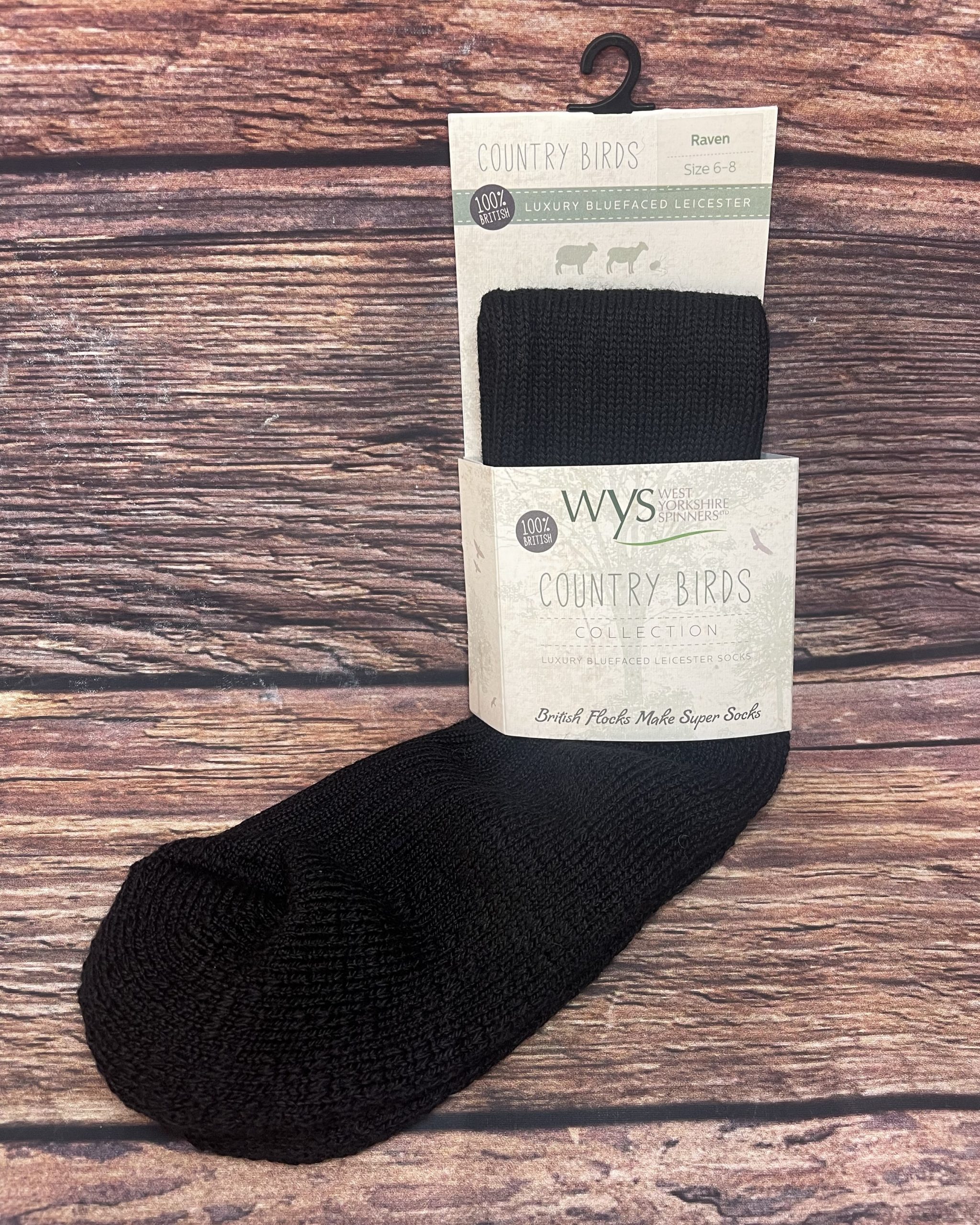 raven black wool socks
